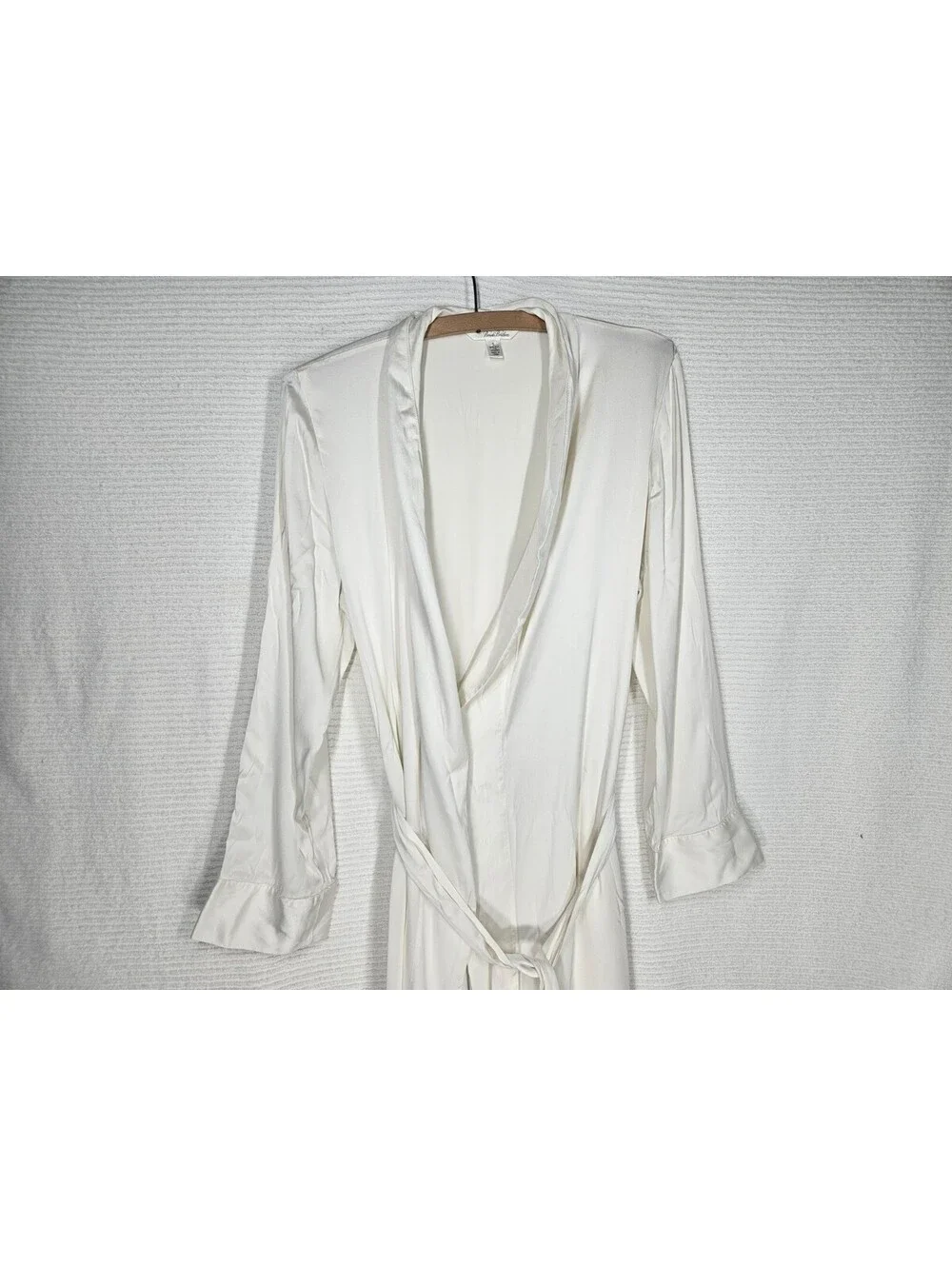 Ivory Satin Robe 93% Silk Brooks Brothers S Dressing Gown wSash Bridal Wedding